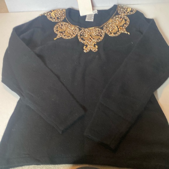 NWT & Vintage 1990s Evan-Picone Lambswool/Angora/Nylon Sequins Sweater - Picture 1 of 4